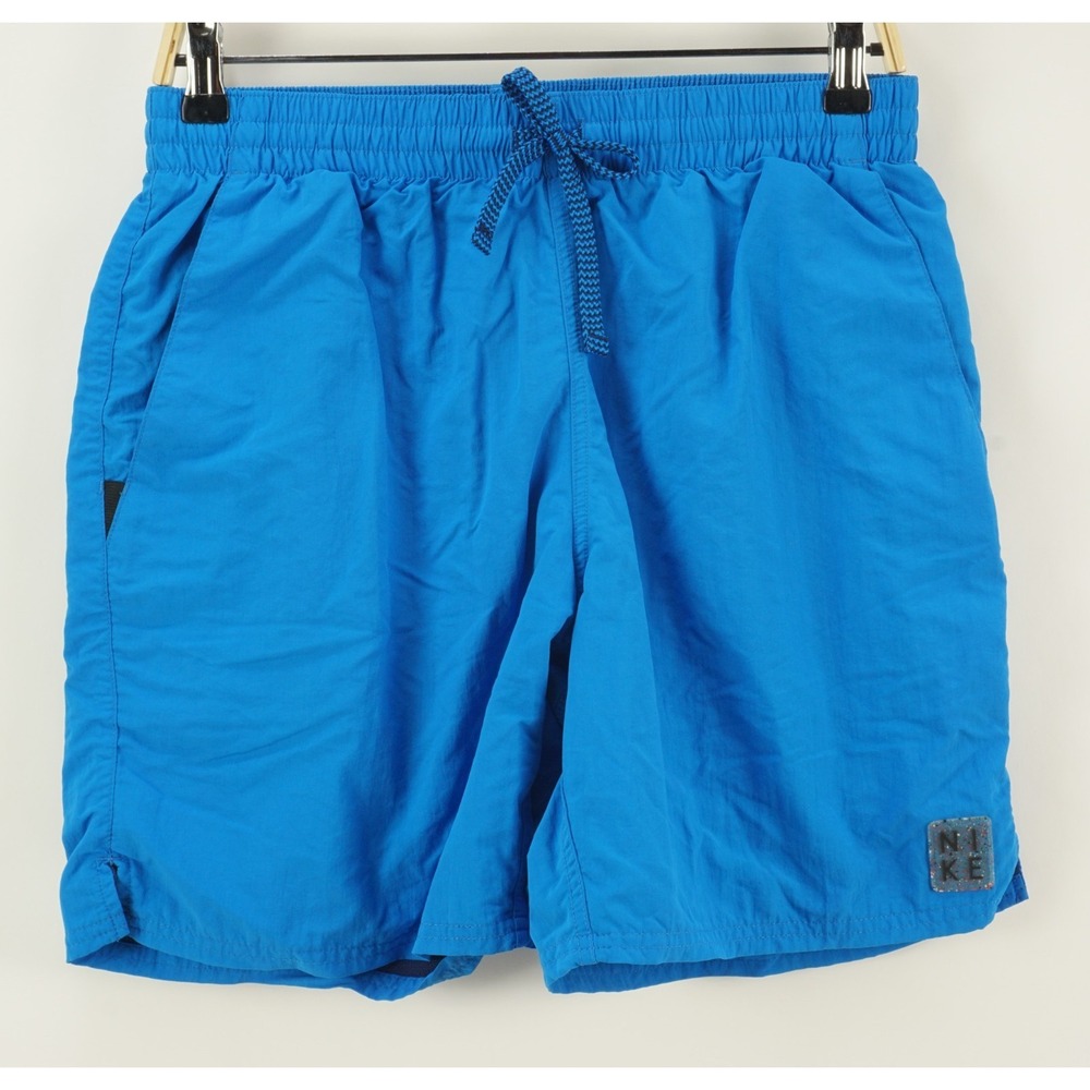 Nike Icon 7" Icon Volley Mens Medium Blue Lined Nylon Athletic Gym Hybrid Shorts